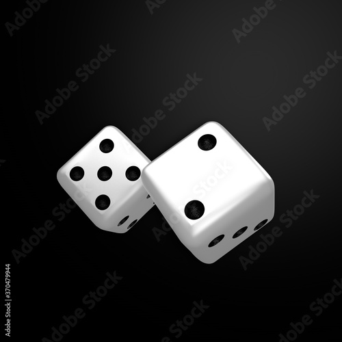 illustration abstract, rolling dices .3d illustration