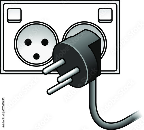 International AC power plug and wall socket: Denmark. Three pin plug.