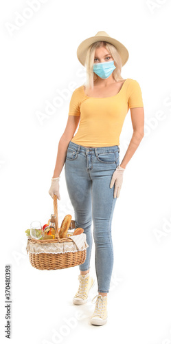 Young woman with protective...