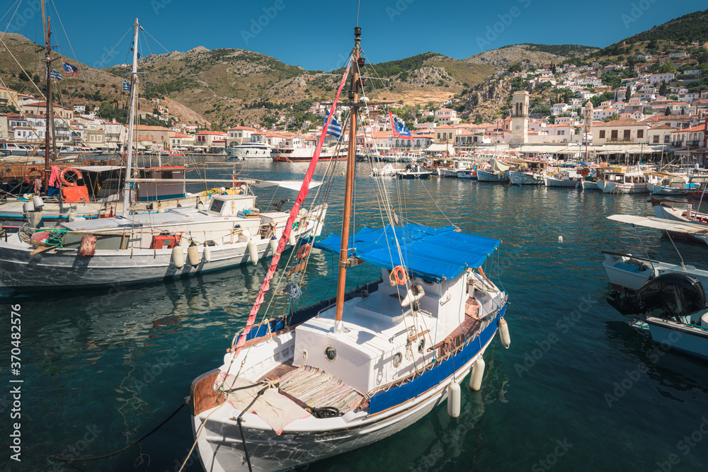 Hydra Port at Hydra Island, Greece