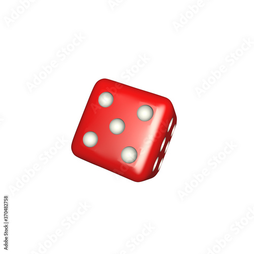 illustration abstract, rolling red dices . 3d illustration.