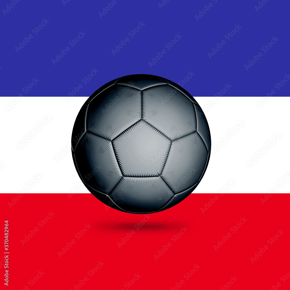 Soccer ball with France flag. 3d illustration. 
