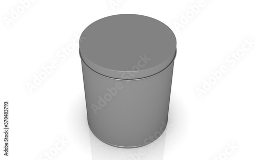 3D tin on white background photo