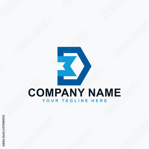 Free Download Letter DM logo design vector. Monogram D abstract design. - GFXLoad