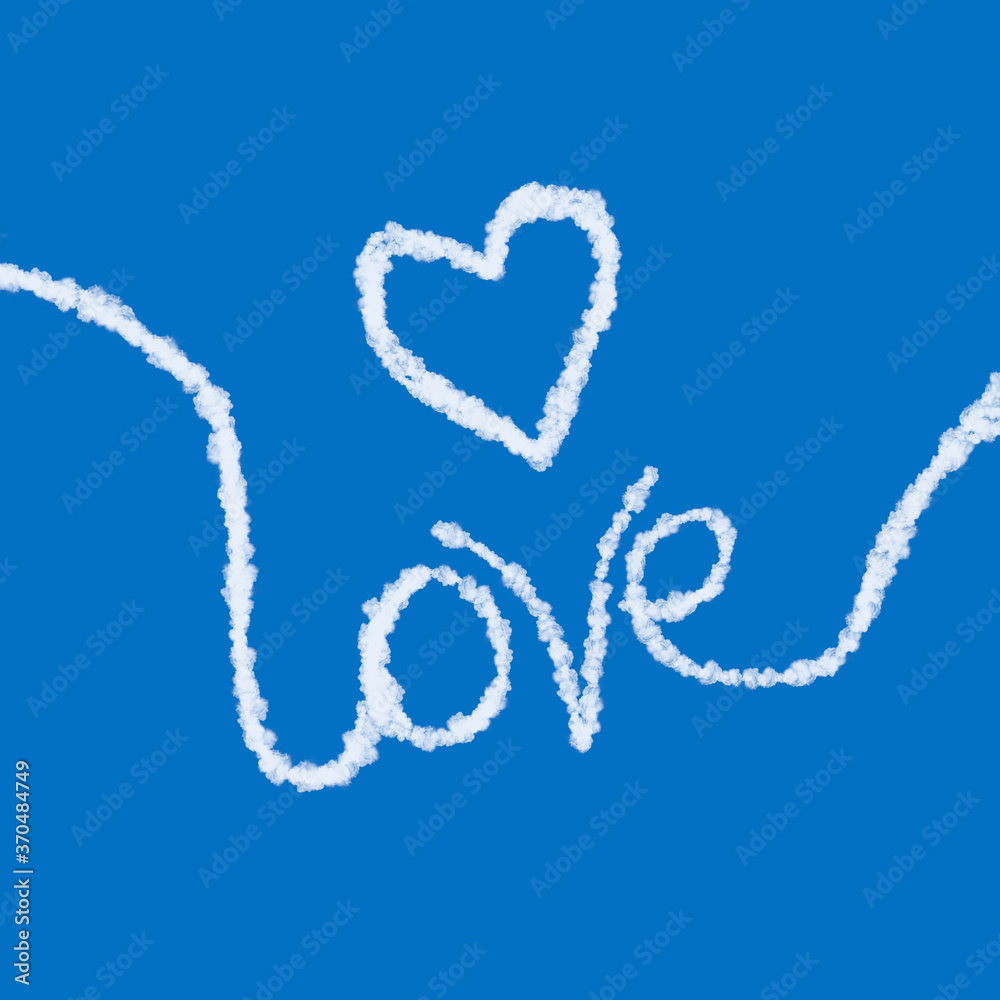 Love text cloud shape. 3d illustration Love text cloud shape. 3d illustration
