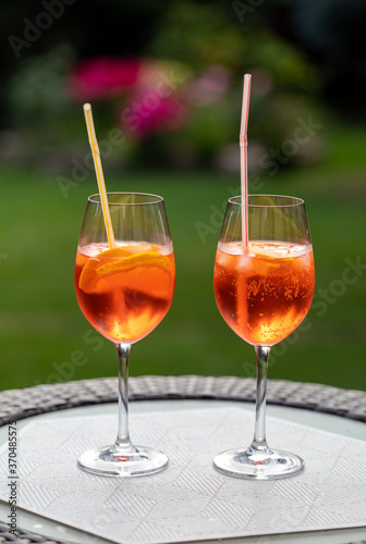 Aperol Spritz with orange is a perfect aperitif for a hot day