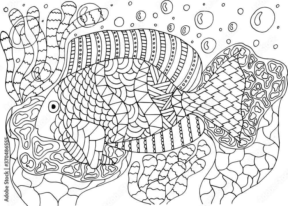 Fototapeta premium hand drawn sketch of a fish