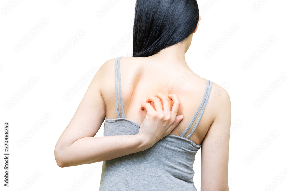The back of the woman itching and scratching The back of the woman itching and scratching