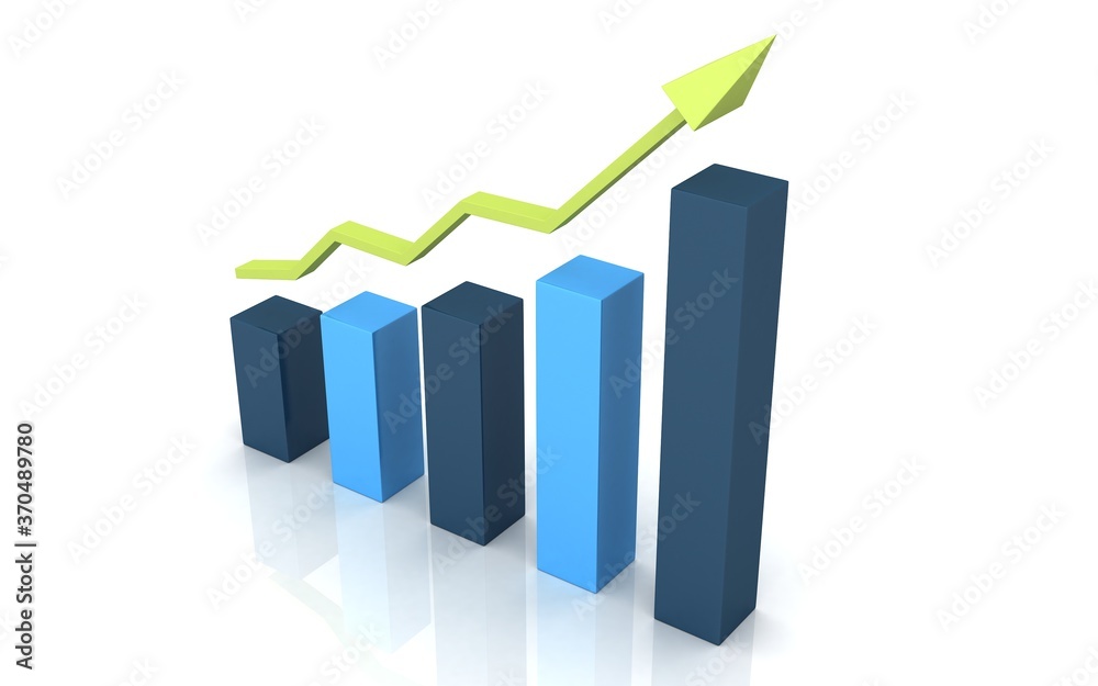 3D illustration of Business graph on white background
3D illustration of Business graph on white background