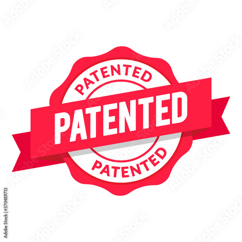 Vector Illustration Patented Seal. Modern Red Stamp Design