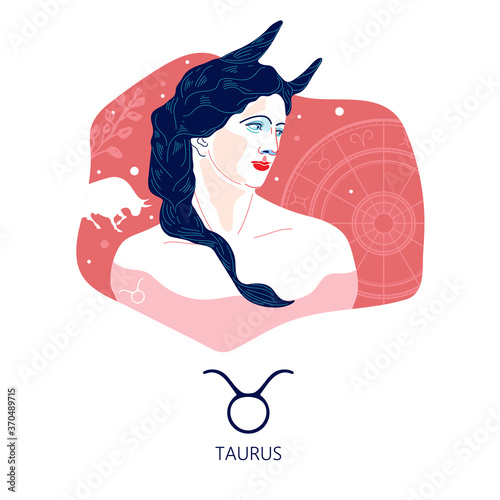 Taurus zodiac sign. The symbol of the astrological horoscope.