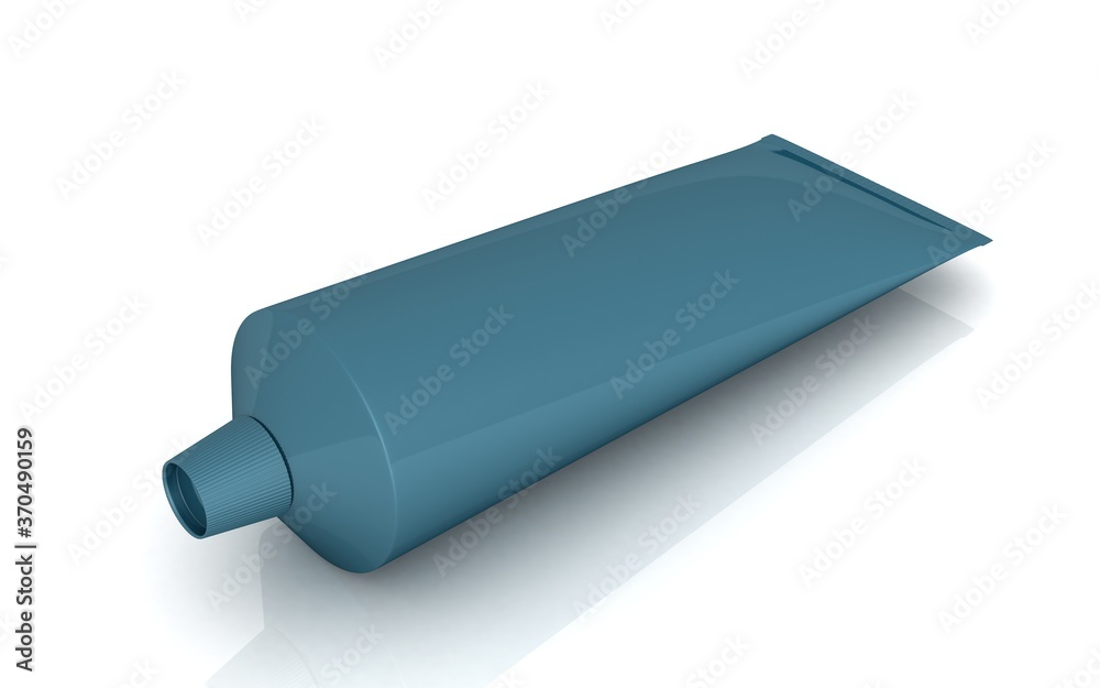 3D illustration of blank tube mock up on white background 3D illustration of blank tube mock up on white background