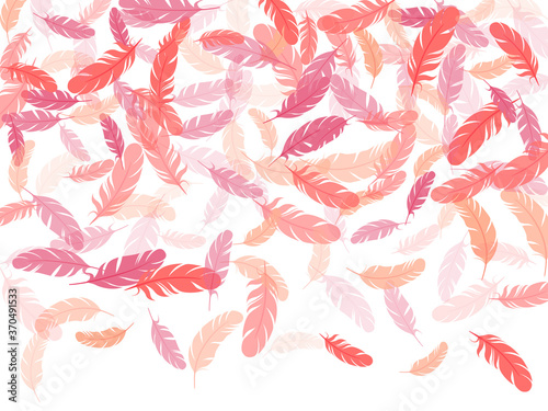 Falling feather elements soft vector design.