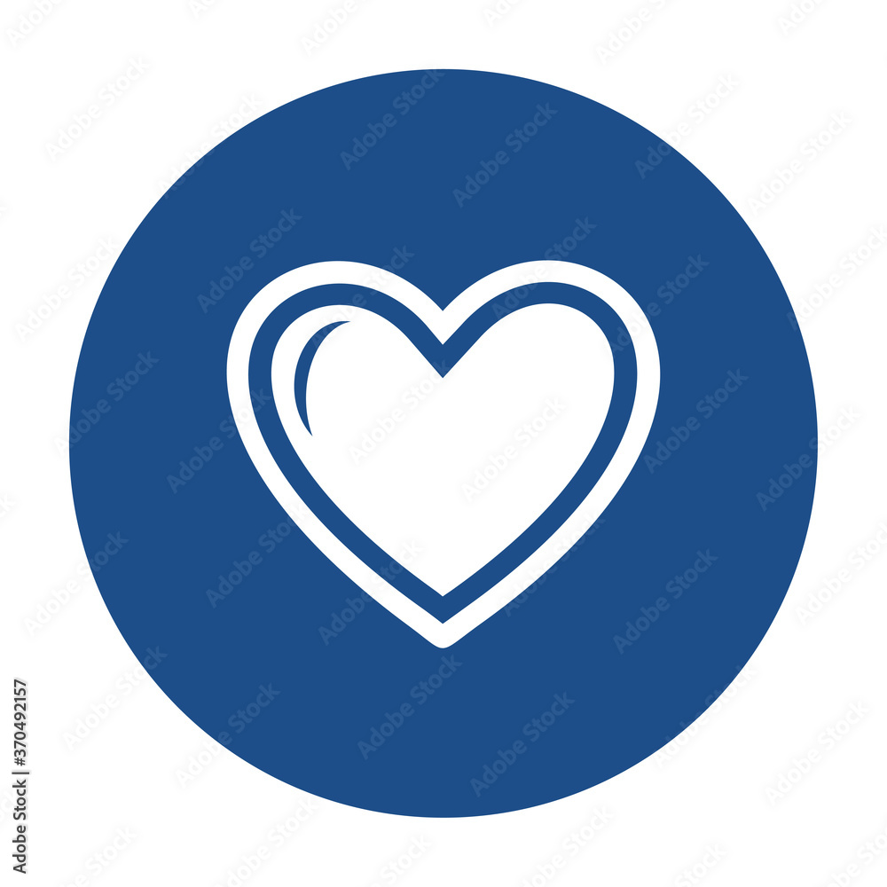 Blue round heart with outline icon, button isolated on a white background. EPS10 vector file Blue round heart with outline icon, button isolated on a white background. EPS10 vector file