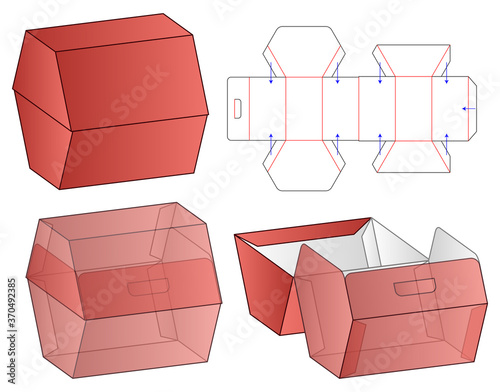 Box packaging die cut template design. 3d mock-up
