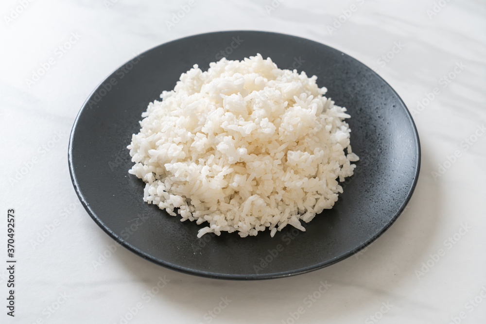cooked rice on plate cooked rice on plate