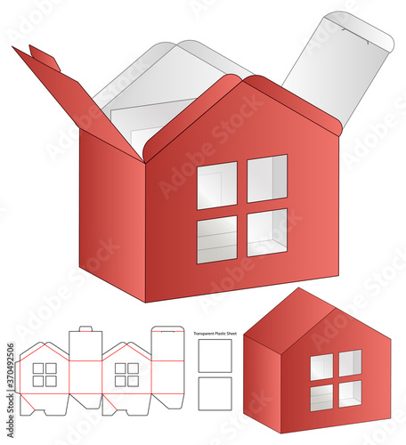 Box packaging die cut template design. 3d mock-up
