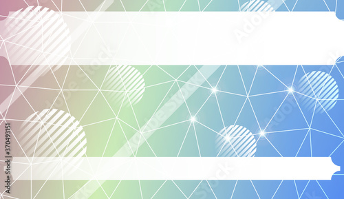 Decorative background with triangles, line, circle, space for text. Bright background for poster, banner, flyer. Vector illustration. Creative gradient color.