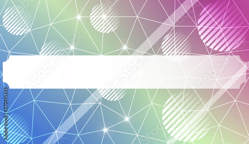 Decorative background with triangles, line, circle, space for text. Bright background for poster, banner, flyer. Vector illustration. Creative gradient color.