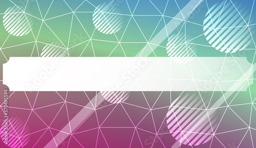 Decorative background with triangles, line, circle, space for text. Bright background for poster, banner, flyer. Vector illustration. Creative gradient color.