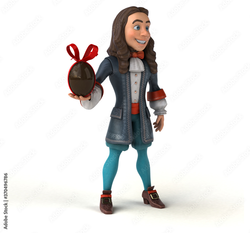 3D Illustration of a cartoon man in historical baroque costume 3D Illustration of a cartoon man in historical baroque costume