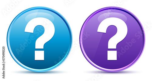 Question mark icon sleek soft round button set illustration
