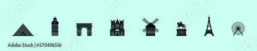 france building architecture icon design with various models isolated on blue