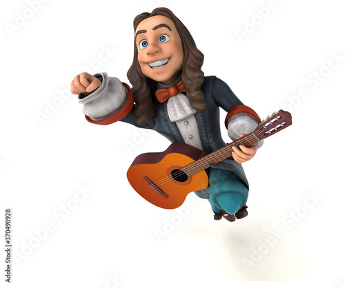 3D Illustration of a cartoon man in historical baroque costume