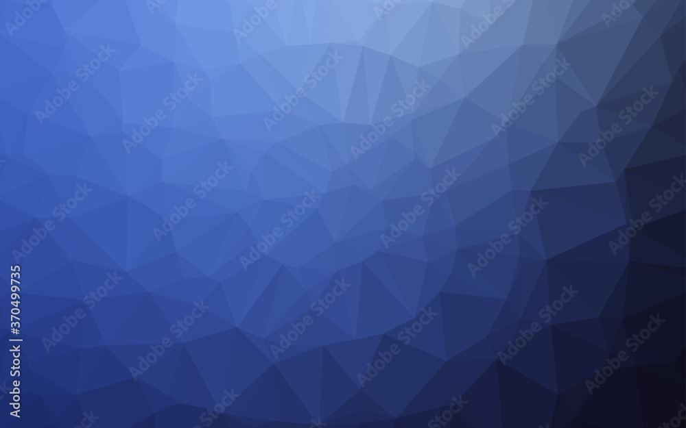 Dark BLUE vector shining triangular template.