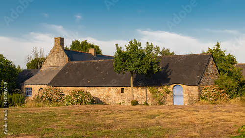 Brittany, Ile aux Moines island in the Morbihan gulf, Penhap, beautiful house with a slate roof photo