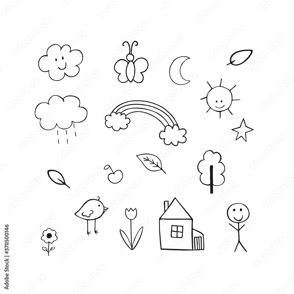 Vector Doodle Illustration For Children Pencil Sketch Children s thi-t-k-b-a-s-ch-cho-tr-em-psd-t-i-xu-ng-mi-n-ph-pikbest-cover