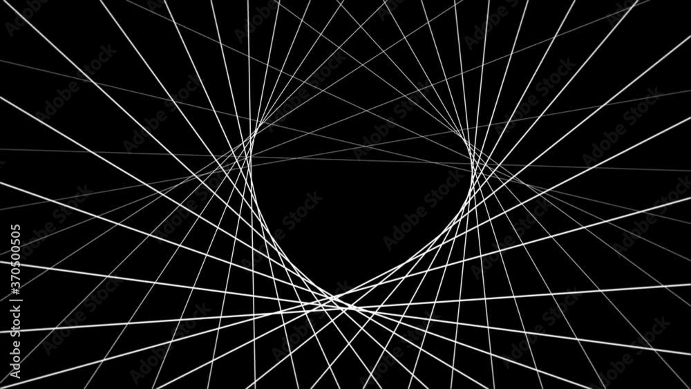 background of lines forms a heart pattern, seamless motion tween, white lines