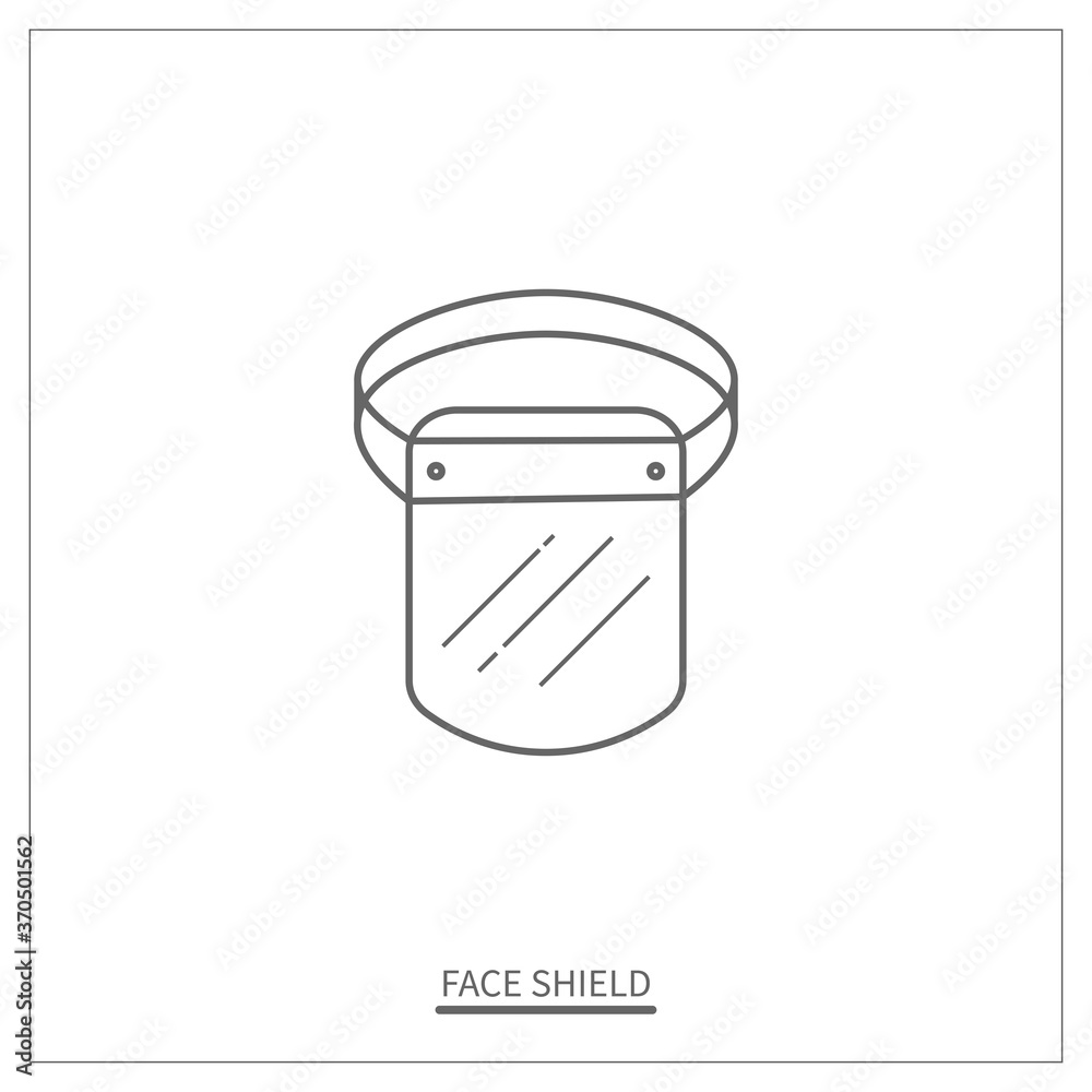 Face Shield Thin Icon. Transparent Plastic Mask Icon. Vector Illustration Design. Face Shield Thin Icon. Transparent Plastic Mask Icon. Vector Illustration Design.