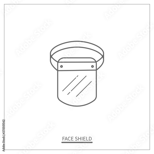 Face Shield Thin Icon. Transparent Plastic Mask Icon. Vector Illustration Design.