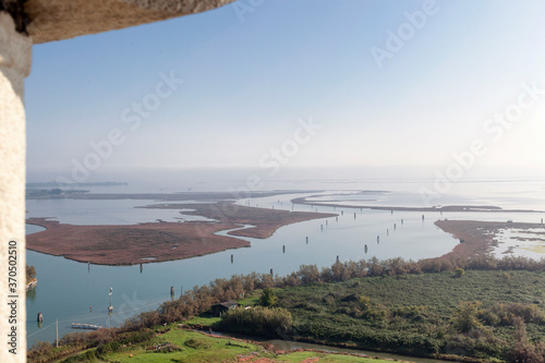 Torcello, Venezia. La laguna vista dalla torre della basilica di Santa Maria photo