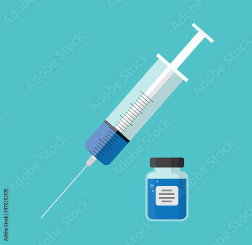 syringe for injection, syringe with vaccine,