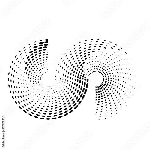 Halftone dots in circle form. round logo . vector dotted frame . design element