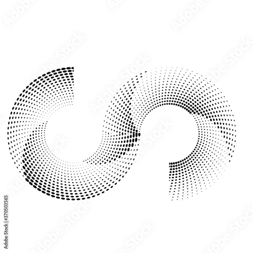 Halftone dots in circle form. round logo . vector dotted frame . design element