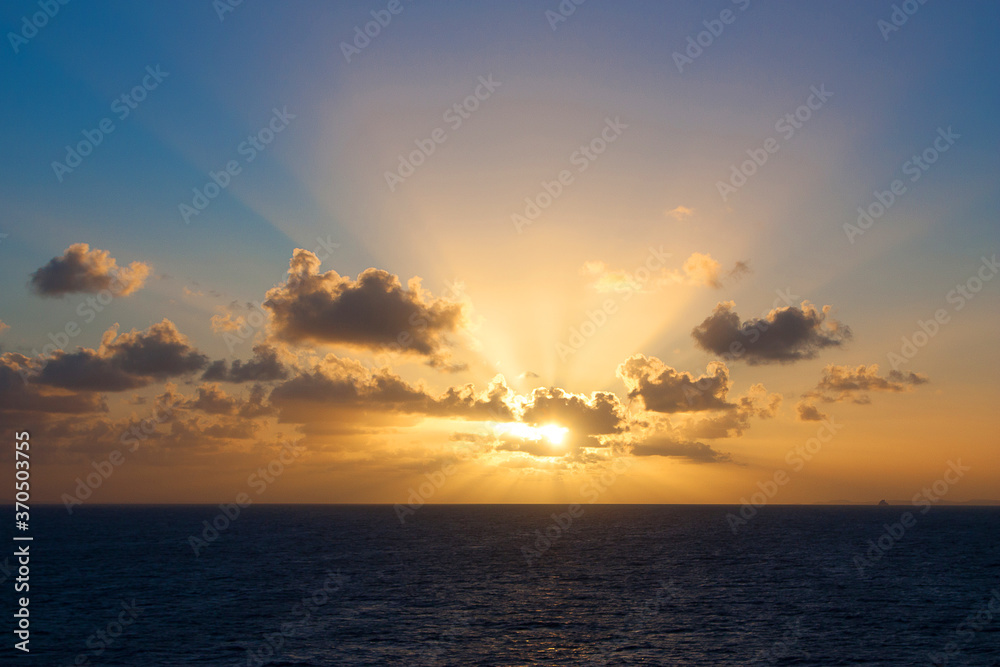 
Sunrise landscape over the pacific ocean.