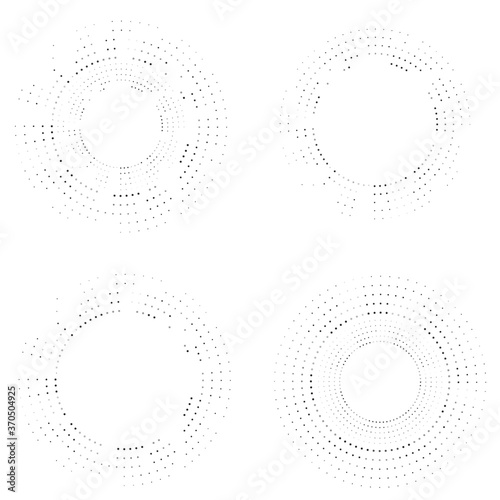 Halftone dots in circle form. Circular Music equalizer . Audio waves . Sound frequency . round logo . vector dotted frame . design element