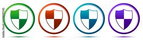 Free Download Shield icon artistic frame round button set illustration - GFXLoad