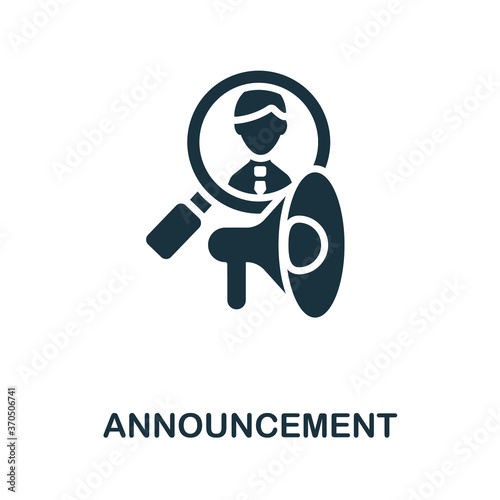 Announcement icon. Simple element from business recruitment collection. Creative Announcement icon for web design, templates, infographics and more