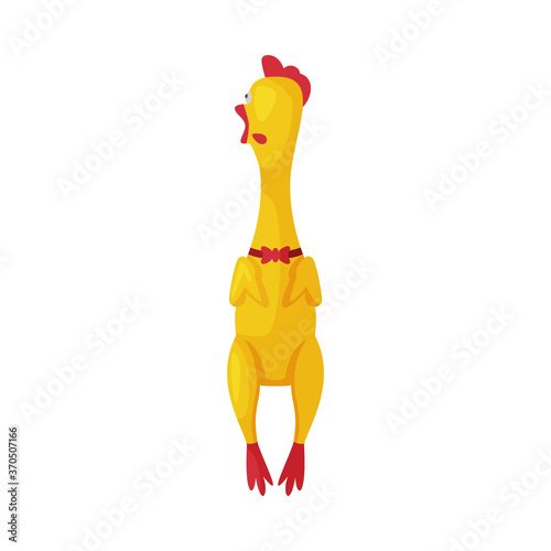 Rubber Chicken Toy for Dog Cartoon Style Vector Illustration on White Background