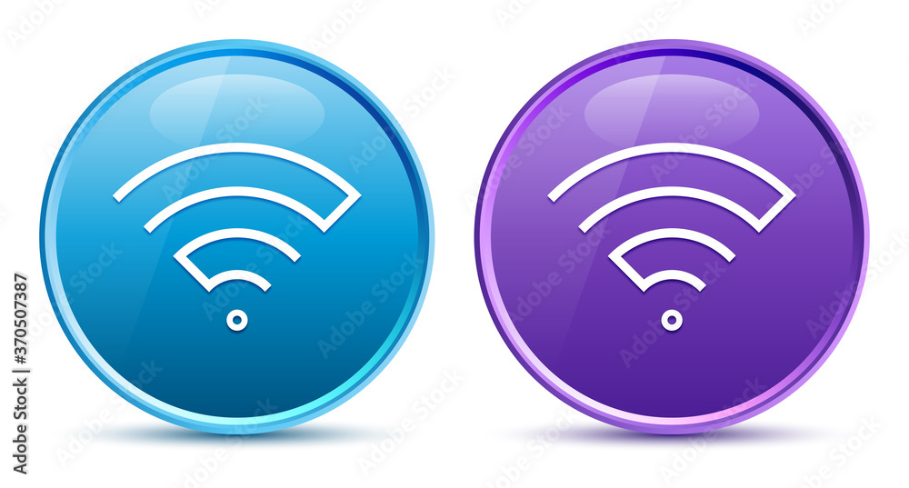 Wifi icon sleek soft round button set illustration Wifi icon sleek soft round button set illustration