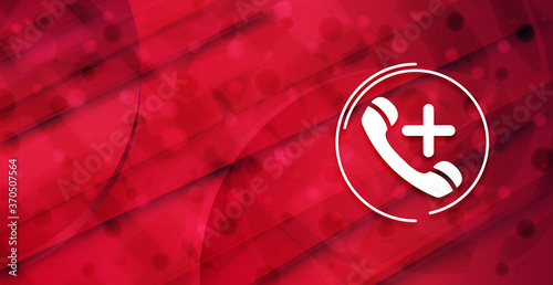 Emergency call icon colorful shiny abstract banner background illustration