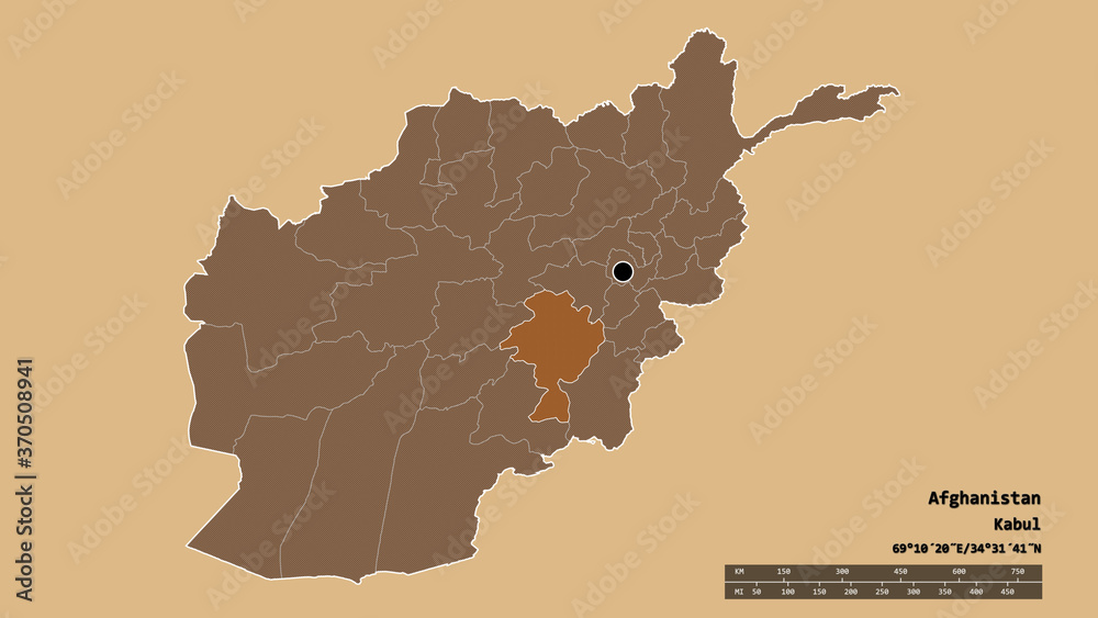 Location of Ghazni, province of Afghanistan,. Pattern