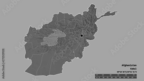 Location of Ghor, province of Afghanistan,. Bilevel photo