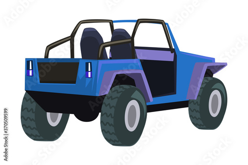 Jeep Car, Off Road Vehicle, Delivery, Transportation, Safari Adventure Vector Illustration on White Background