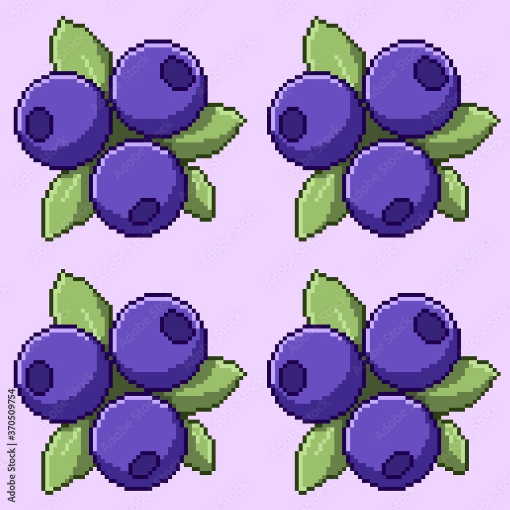 seamless pixel pattern with blueberries and leaves seamless pixel pattern with blueberries and leaves