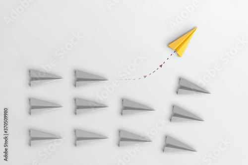 Paper plane leader concept